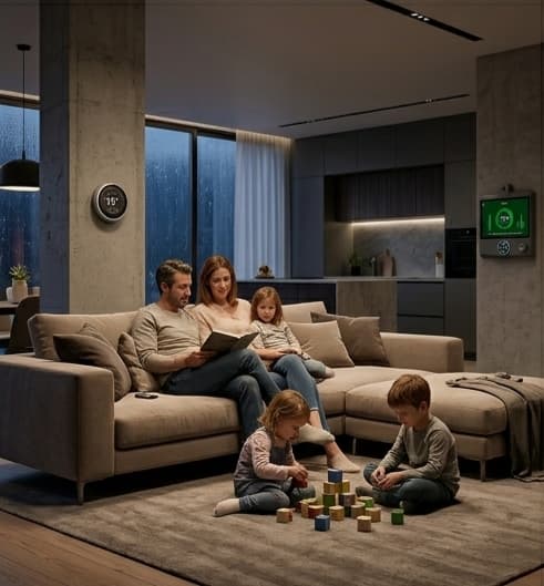 Famiglia in casa smart con Pineapple Home